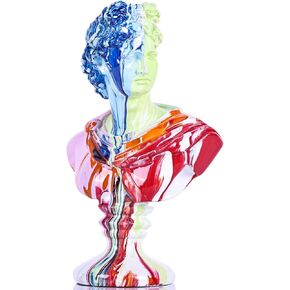 11.8 Inch Greek Statue of David, Classic Roman Bust Greek Mythology Sculpture for Home Decor,Large Resin Roman Goddess Apollo Sculpture for Home Décor Resin Crafts for Sketch Practice Artist (White)