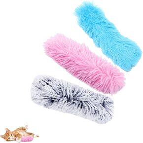 3 Pack Cat Pillows Toys, Soft Catnip Toy, Cat Chew Toy Exercise Kicker for Indoor Cats Kittens Kitty (Pink&Blue&Gray)