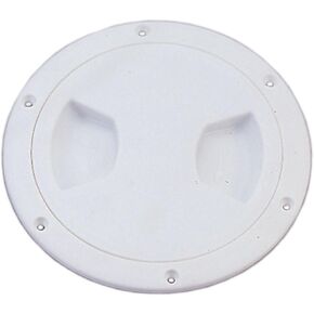 MARINE BOAT WHITE PLASTIC DECK PLATE 5"D WATERPROOF INSPECTION BAYONET TYPE