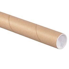 Aviditi White Mailing Tubes with Caps, 1 1/2" x 12", Pack of 50, for Shipping, Storing, Mailing, and Protecting Documents, Blueprints and Posters