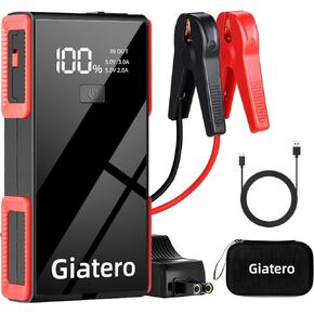 006B 4000A Car Jump Starter, Portable Jump Start Battery Pack(10.0L Gas/8.0L Diesel), 12V Battery booster Jump Box with 3 Modes Flashlight, Jumper Cable & Large LCD Display, car emergency kit.