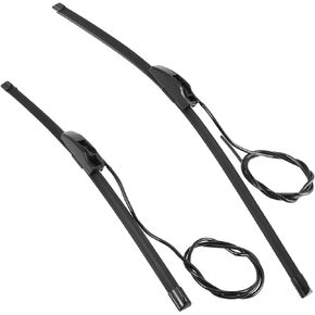 Motoforti Windshield Wiper Blade, 24" 19" Front Window Wiper, for Jaguar S-Type 2001-2008, Rubber, Black, 2pcs