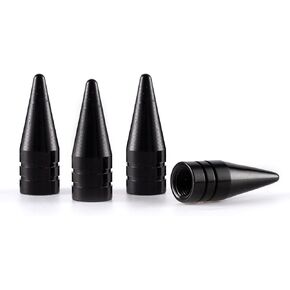 Tire Caps, Car Tire Valve Stem Caps, 31mm Spiked Aluminum Stem Valve Caps, Air Caps Cover, Universal Car Tire Caps for SUVs, Truck Bicycle and Motorcycle (Black)