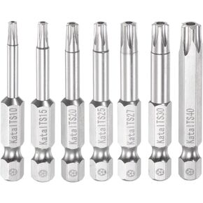 T10-T40 Star 5 Point Screwdriver Bit Set 1/4" Hex Shank 2" Length Magnetic Security Torx Head Screw Driver Power Tool