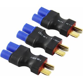 3pcs Male T-Plug to Female EC3 Losi Connector Adapter for Brushless Lipo(Pack of 3)