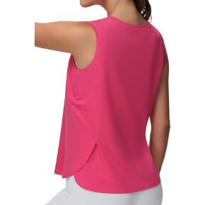 Origiwish Women's Sleeveless Workout Tank Tops Breathable Loose Fit Yoga Shirts with Side Slits
