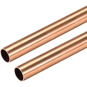 uxcell Copper Round Tube, 8mm OD 0.5mm Wall Thickness 300mm Long Straight Pipe Tubing 2 Pcs
