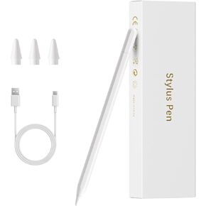 Stylus Pen for iPad,12 Mins Fast Charging for Apple iPad Pencil with Palm Rejection, Tilt Sensitivity,Work for iPad Pro 11", iPad Pro 12.9" iPad Air 3/4/5, iPad Mini 5/6, iPad 6/7/8/9/10(1Pack+3Nibs)