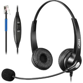 Callez RJ9 Phone Headset with Microphone Noise Cancelling, Office Telephone Headset Compatible with Cisco IP Phones 7940 7942 7945 7960 7962 7965 7821 7841 8811 8841 8845 8851 Plantronics M10 M12 M22