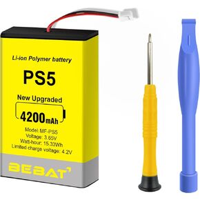 PS5 Controller Battery, High Capacity 4200mAh LIP1708 Li-ion Replacement Battery for Playstation 5 Controller CFI-ZCT1 W B U Replace PS5 Battery with Tool Kits