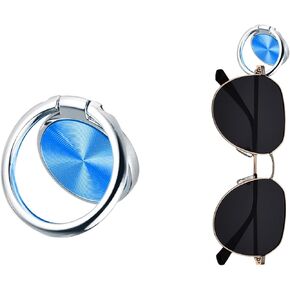 Kewucn Sunglasses Holder for Car Dash, Premium Metal Alloy Auto Eyeglasses Holder Hook, Sticky Glasses Storage Organizer Clip, Universal Vehicle Interior Accessories for Woman Man (Black)
