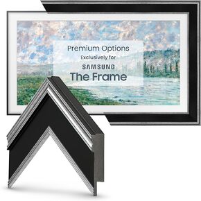 Frame My TV Deco TV Frames - Antique Silver & Black Smart Frame Compatible ONLY with Samsung The Frame TV (Fits 2021-2024 Frame TV, 65")