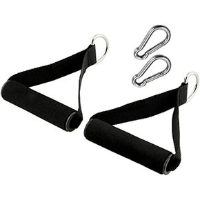 Premium Exercise Pull Handle Resistance Bands, Strong Nylon Belt, Grips Fitness Strap,Foam Wrapped Handle,Soft Grip Handles Heavy Duty Handles for Yoga Exercise Gym Resistance Training (One Pair)