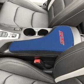BOYOUS Armrest Cover Center Console Pad Full Protection Console Leather Arm Rest Interior Accessories Fit for Chevrolet Camaro 2016-2023-Black Stitches