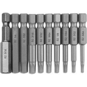 مجموعة لقم مفك براغي برأس سداسي داخلي مغناطيسي 5/64-5/16 10 قطع SAE رأس سداسي ألين مع ساق سداسية 1/4 بوصة، طول 50 مم in Kuwait