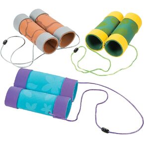 Fun Express Craft Tube Binoculars - Crafts for Kids and Fun Home Activities - VBS Vacation Bible School Supplies/Decor - Craft Kit -12