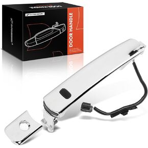 A-Premium Front Driver Side Exterior Door Handle with Keyhole Compatible with Nissan Rogue 2010 2011 2012 2013, Chrome, Replace# 80645CA000, 80640CZ31B