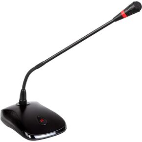 TM-303C Phantom Power Tabletop Condenser Microphone; 15.35" Gooseneck; Voice Pick-up Distance from 1.3 to 2.6 feet; 48V Phantom Power or 3V DC Power Supply; Cardioid Polar Pattern