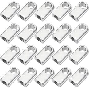 uxcell Gas Spring Strut M8 Joint Fitting Female Threaded Connectors Steel Silver Tone, 20Pcs