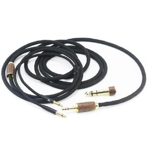 NewFantasia Replacement Audio Upgrade Cable 6N OCC Copper Single Crystal Silver Plated Cord Compatible with Meze 99 Classics, for Meze 99 Neo Headphone Walnut Wood Shell & 6.35mm Adapter