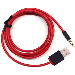 3.3 ft USB to 3.5mm Cable Solo 3 Studio Charger Power Cord Compatible with Beats by Dre Solo 2.0 or 3.0 Beats Studio 2.0 or 3.0 Powerbeats 2 Headphones (Red)