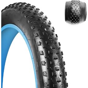 60 TPI Fat Bike Tire, 26 x 4.0/20 x 4.0 Folding Bead Tire for Electric Bike, Compatible Wide Mountain Snow Bike Tire