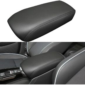Center Console Armrest Cover for Honda HRV Accessories 2023 2024 2025, for HR-V Arm Rest Box Lid Protection Trim, Armrest Seat Leather Interior, Middle Console Liner (Black Stitches)