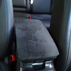 Fluffy Car Armrest Cover, Furry Fuzzy Auto Center Console Cover Pad Wool Fur Soft Car Consoles Seat Box Protector Universal Fit Car Interior Accessories for Women (Pink)