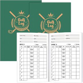 Glenmal 2 Pcs Golf Scorecard Notebook Golf Pocket Yardage Book 50 Pages Golf Notepad Log Book Journal Notebook for Sports and Outdoor Golfing Game Golf Club Accessories Men Women