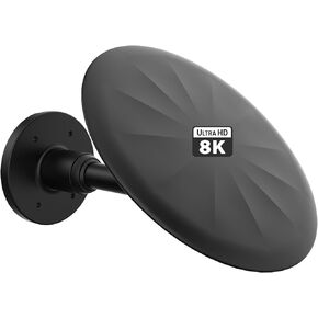 هوائي تلفزيون خارجي 8K 4K 1080P هوائي رقمي طويل المدى مع استقبال 360 درجة وثبات إضافي يدعم نطاق 500 ميل كابل محوري 33 قدم (أسود) in Kuwait