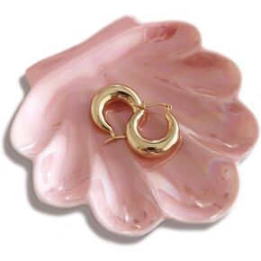 Pink Shell Trinket Dish, Clean Girl Aesthetic Vanity Decor, Iridescent Home Decor Jewelry Tray, Shell Jewelry Dish, Seashell Ring Holder, Oyster bathroom decor preppy, Sea Decor Aesthetic Stuff