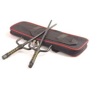 مثمن الفنون القتالية المعدنية Sai متعدد الحجم (أسود وفضي) (أسود، 18 بوصة وحقيبة) in Kuwait