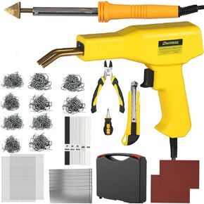 Plastic Welder, 2 in 1 Plastic Welding Kit, SONNLER 1000PCS Hot Stapler Plastic Repair Kit For Car Bumper Crack Repair with Plastic Iron Plastic Rods, Metal Mesh, Abrasive Paper, Aluminum Tape