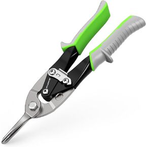 10 Inch Straight Cut Tin Snips for Cutting Metal Sheet, Easy to Use Well-Made Industrial-Grade Heavy-Duty Midwest Aviation Snips, Super Sharp and Labor Saving Tin Snip, Metal Shears