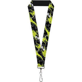 Lanyard Oogie Boogie Rolling Dice Pose Dice Black Grays Lime Green