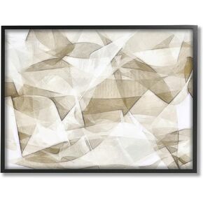 Stupell Industries Neutral Abstract Folds White Beige Busy Shapes, Design by Alonzo Saunders
