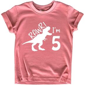 rawr im 5 Year Old Girl Birthday Shirt Dinosaur Roar Five 5th Toddler Outfit Fifth
