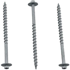 BRAUNY BOY - #12 x 6"- Structural Lag Heavy Duty Construction Wood Screw – Galvanized Corrosion Resistant Coating Exterior Timber, Landscape - Easy HEX Head Drive – Flange Head 6 in - Qty (50)