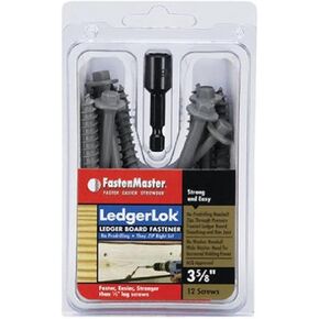 FastenMaster FMLL358-12 Ledgrlok Scrw 3.625" 12pc, 3-5/8", Gray