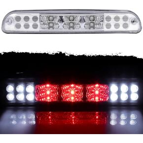 3rd Brake Light Fit For Ford 1993-2016 For Mazda 1994-2008 High Mount Stop Light LED Rear Cab Roof Center Mount Brake Stop Tail Cargo Light (Chrome+Clear)