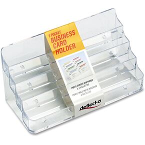 Deflecto 70801 Desktop Business Card Holder,8 Pockets,8-Inch x3-5/8-Inch x3-7/8-Inch ,CL