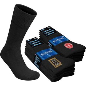 Men's Socks Business Crew Black Cushioned Socks Pack of 10 Pairs