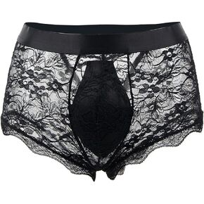 comeondear Mens Thongs Lace Underwear Lingerie Men's Exotic Boxer Shorts Underwear Breathable Sexy Panties Boxer Briefs