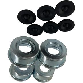 Replacement Trailer Hub Cap 2.72" 4X Trailer Axle Bearing Dust Cap Cup Grease Cover with 6 Rubber Plugs Fits Dexter EZ 7000 to 8000 Pound Axles Dust Cap