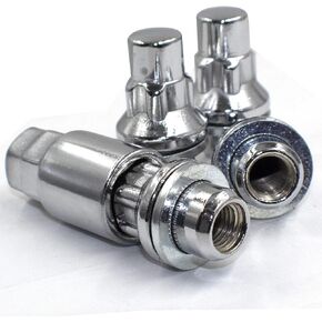 Wheel Accessories Parts Set of 4 12x1.5 Wheel Locking Lug Nuts OEM Factory Mag Washer Style Chrome Wheel Locks, OEM Equivalent 27600901 Fit Lexus, Toyota 4Runner, Sequoia, Tacoma, Tundra