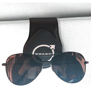 Sunglasses Holder for Volvo Car Visor Leather Eyeglasses Hanger Mount Sunglass Clip for XC40/60/90 V60/90 S60/90 Car Accessories