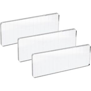 PATIKIL Acrylic Stamp Block, 3 Pack Stamping Block Rectangular Shape with Lines Decorative Mounting Blocks Set for Scrapbooking DIY Crafts Card Making, 5.9x2.4