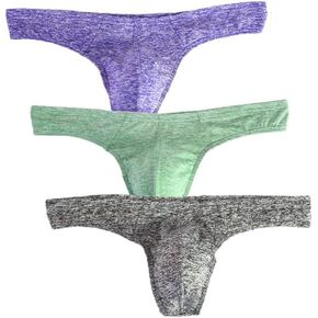 Men's U Convex Mid Rise T-Pants Underwear Thongs