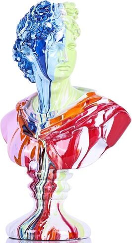 11.8 Inch Greek Statue of David, Classic Roman Bust Greek Mythology Sculpture for Home Decor,Large Resin Roman Goddess Apollo Sculpture for Home Décor Resin Crafts for Sketch Practice Artist (White) in Kuwait