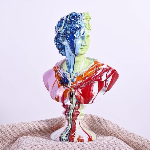 11.8 Inch Greek Statue of David, Classic Roman Bust Greek Mythology Sculpture for Home Decor,Large Resin Roman Goddess Apollo Sculpture for Home Décor Resin Crafts for Sketch Practice Artist (White) in Kuwait